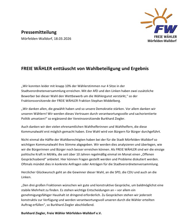 Freie Wähler Mörfelden-Walldorf e.V.